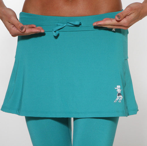 turquoise capri skirt drawstring