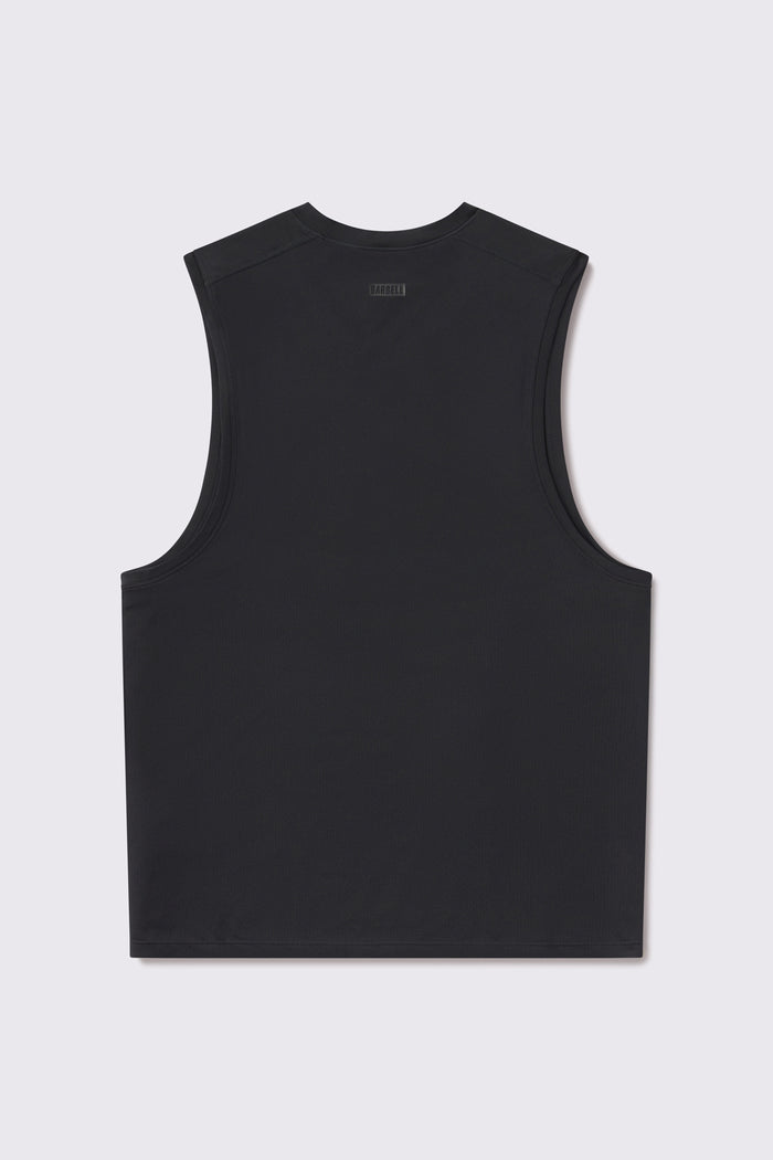 Ultralight Muscle Tank - Black - photo from back flat lay #color_black