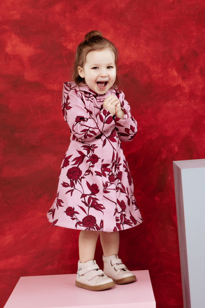 Hooded Waterproof Pink Coat for Girl