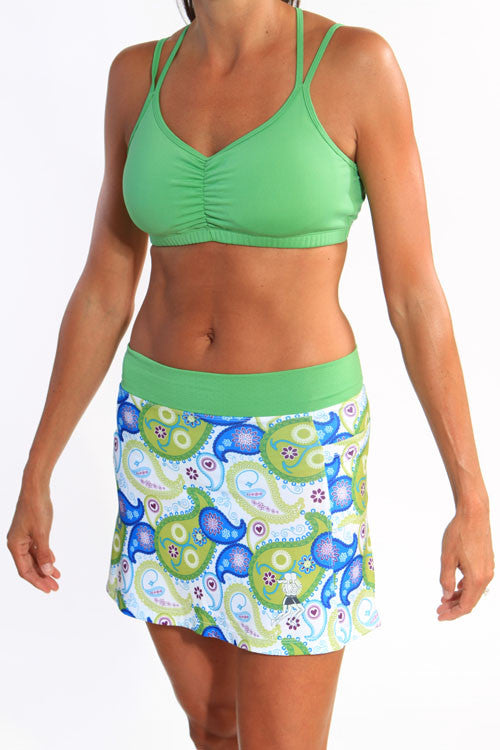 white paisley running skirt