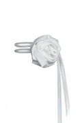 Delicate white rose choker necklace with soft floral detailing