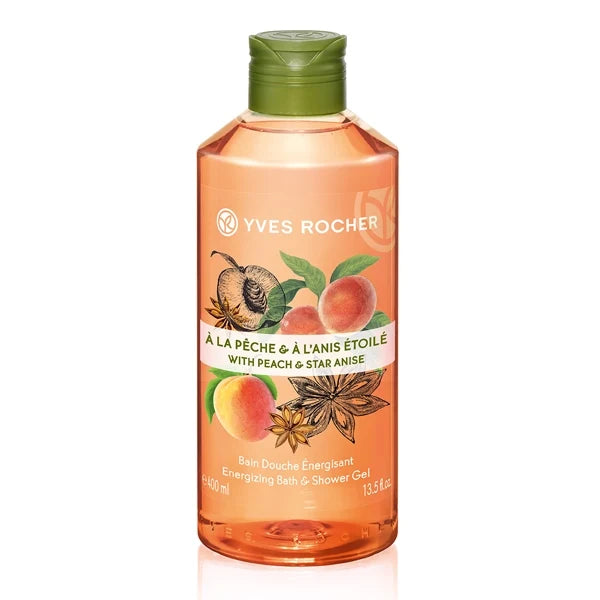 Yves Rocher Energizing Bath and Shower Gel Peach & Star Anise 400 ml