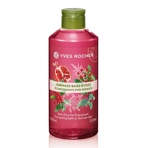 Yves Rocher Energizing Bath and Shower Gel Pomegranate Pink Berries 400 ml