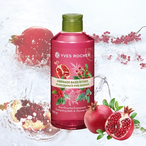 Yves Rocher Energizing Bath and Shower Gel Pomegranate Pink Berries