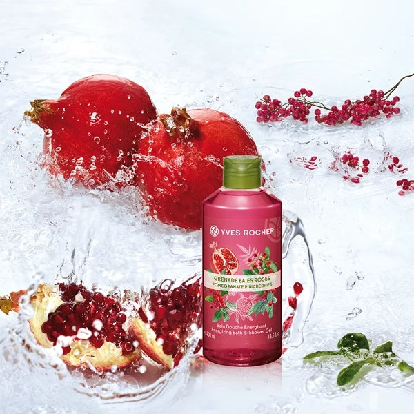 Yves Rocher Energizing Bath and Shower Gel Pomegranate Pink Berries